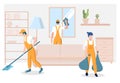 Professional home cleaning services vector concept illustration