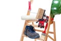 Professional house painter, tools and work equipment Royalty Free Stock Photo