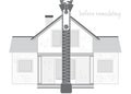 Professional House Remodeling. Silhouette of an old unrepaired house and a zipper. Part one - before remodeling. Royalty Free Stock Photo