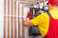 Pro HVAC Specialist Performing Heating System Maintenance and Safety Check