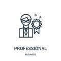 professional icon vector from business collection. Thin line professional outline icon vector illustration. Linear symbol for use