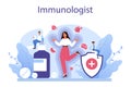 Professional immunologist. Idea of healthcare, virus prevention.