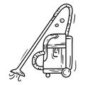 Professional industrial vacuum cleaner, linear doodle icon