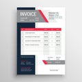 Professional invoice template in red theme Royalty Free Stock Photo