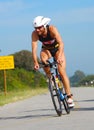 Professional Ironman triathlete cycling Royalty Free Stock Photo