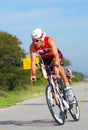 Professional Ironman triathlete cycling