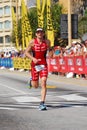 Professional Ironman triathlete running