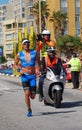 Professional Ironman triathlete running