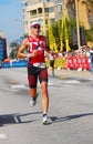 Professional Ironman triathlete running