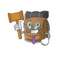 Professional Judge hiking backpack Scroll presented in cartoon character design Royalty Free Stock Photo