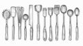 Professional Kitchen Utensils Vector Illustration Isolated Design Royalty Free Stock Photo