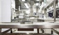 Professional kitchen, view counter in steel Royalty Free Stock Photo