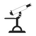 Professional laboratory microscope flat line black white vector object Royalty Free Stock Photo