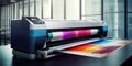 Professional Large Format Plotter Printer in Office. Generative ai