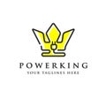 Professional linear power king logo concept
