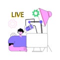 Professional livestream abstract concept vector illustration.