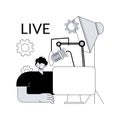 Professional livestream abstract concept vector illustration.