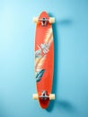 Professional Longboard Sports Equipment Vertical Illustration.