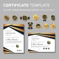 Professional luxury certificate with badge