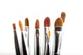 Professional makeup brushes, isolated on wihte Royalty Free Stock Photo