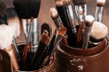 Professional makeup brushes Royalty Free Stock Photo