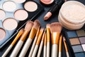 Professional makeup brushes and tools, make-up products set Royalty Free Stock Photo