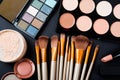 Professional makeup brushes and tools, make-up products set Royalty Free Stock Photo