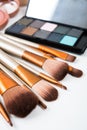 Professional makeup brushes and tools, make-up products set Royalty Free Stock Photo