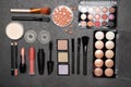 Professional makeup brushes and tools, make-up products set