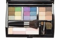 Professional makeup palette and brushes Royalty Free Stock Photo