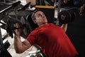 Mature male athlete working out at the gym Royalty Free Stock Photo