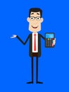 Professional Male - Presenting a Calculator Royalty Free Stock Photo