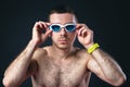 Swimmer with swimming glasses