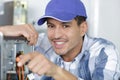 Professional man repairing and assembling computer Royalty Free Stock Photo