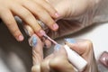 Professional manicure for child