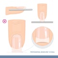 Professional Manicure Tutorial. The Perfect Nail Shape. Manicure Mistakes. Vector Royalty Free Stock Photo