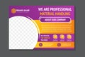 professional material handling banner. abstract geometric flyer template