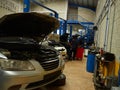 Professional mechanics workshop where automotive