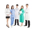 Professional medical doctor team standing over white background Royalty Free Stock Photo