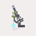 Professional medical laboratory microscope plant growing in test tube scientific research equipment biology science Royalty Free Stock Photo