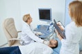 Professional medical observation in hopital. Royalty Free Stock Photo