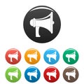 Professional megaphone icons set color vector Royalty Free Stock Photo