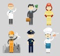 Professional men character icon vector set