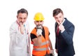 Professional men doing look into my eyes gesture Royalty Free Stock Photo