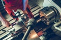 Professional Metal Worker Technician and Lathe Machine Operator Royalty Free Stock Photo