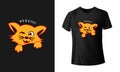 Professional Mew Mew Haha Funny Cat T-shirt Design Vector Template