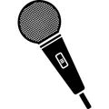 Professional microphone with onoff switch isolated on transparent background for broadcasting and recording Royalty Free Stock Photo