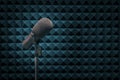 Professional microphone in radio station studio background Royalty Free Stock Photo