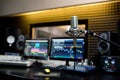 Professional microphone in the recording studio. Royalty Free Stock Photo