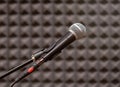 Professional microphone in rehearsal room